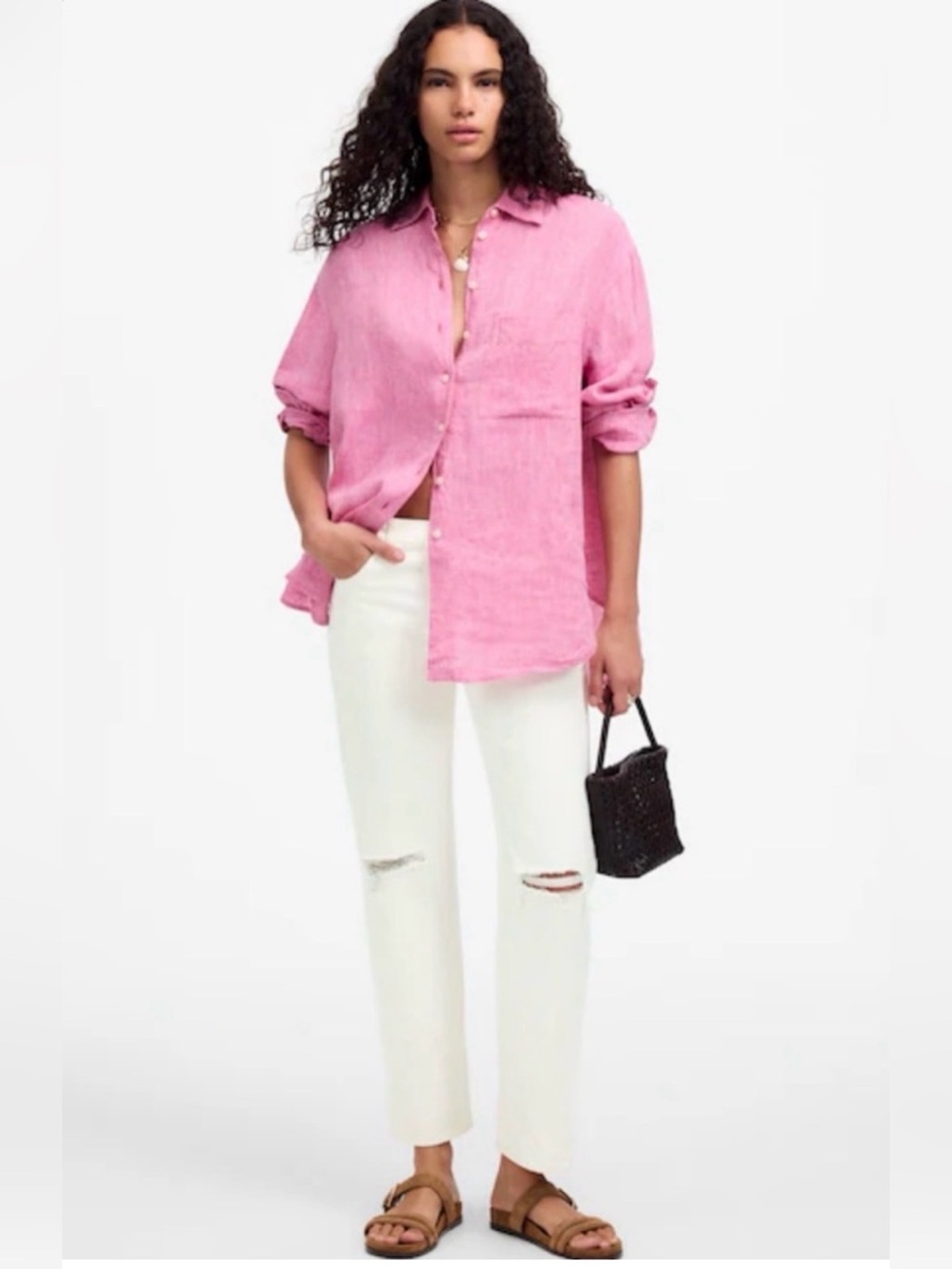 Madewell, the Dean, easy straight crop jean